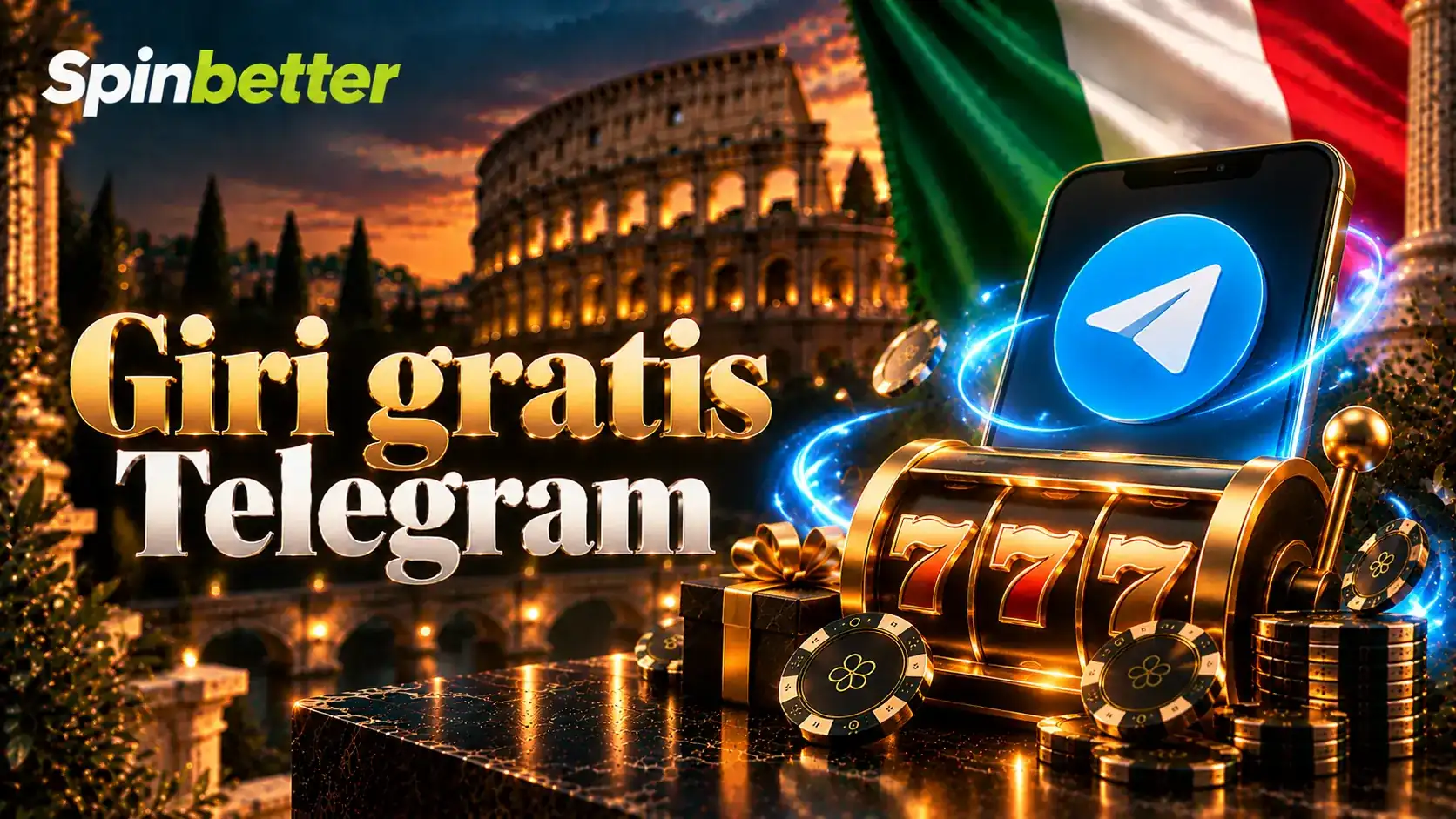 Schermata dei giri gratis del canale Telegram del casinò SpinBetter