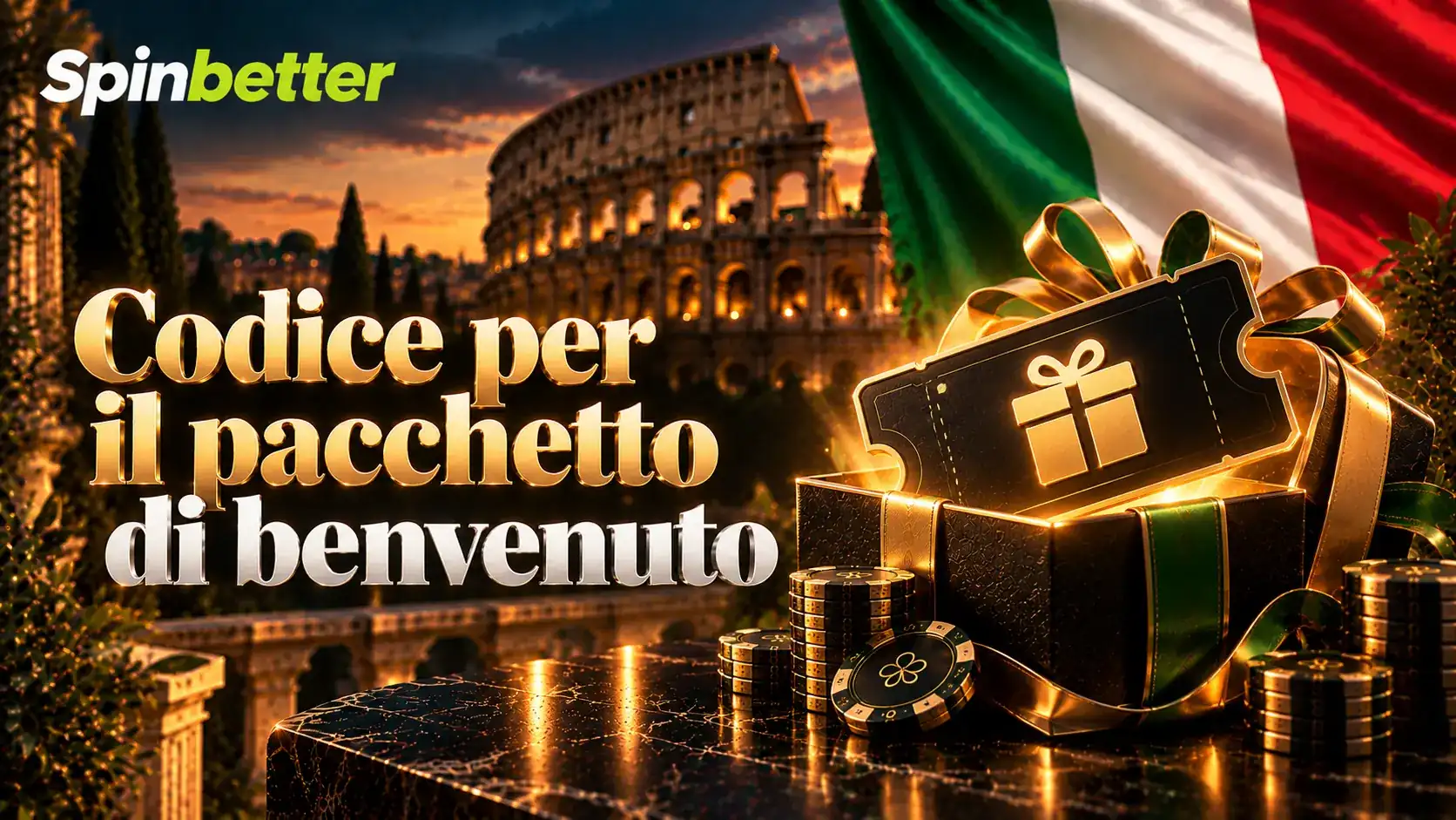 Schermata del codice per il pacchetto di benvenuto del casinò SpinBetter